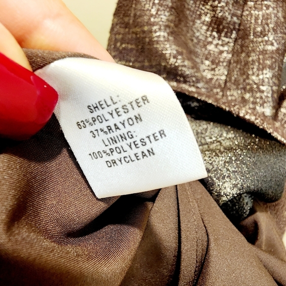 LOFT Metallic Brown Women's Sleeves Short Dress size 4 - Picture 10 of 12
